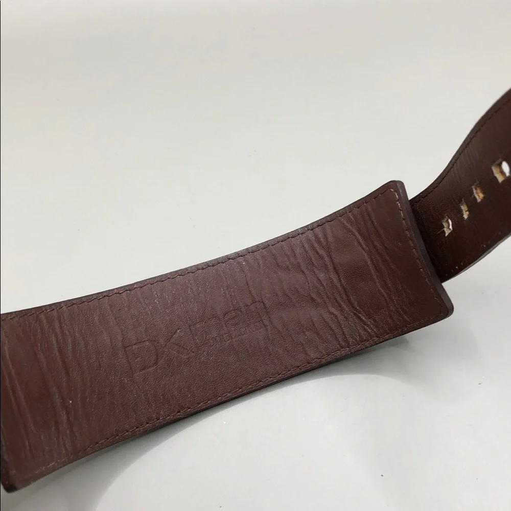 DYRBERG/KERN of DENMARK Brown Leather Sterling Silver 925 Studded Bracelet Men's